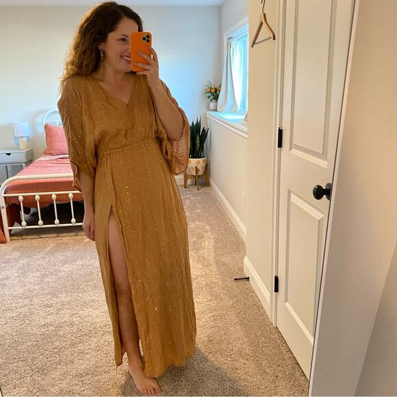 NWT Sundress Bronze Sequin Sexy Maxi Dress XS/S - Picture 3 of 14